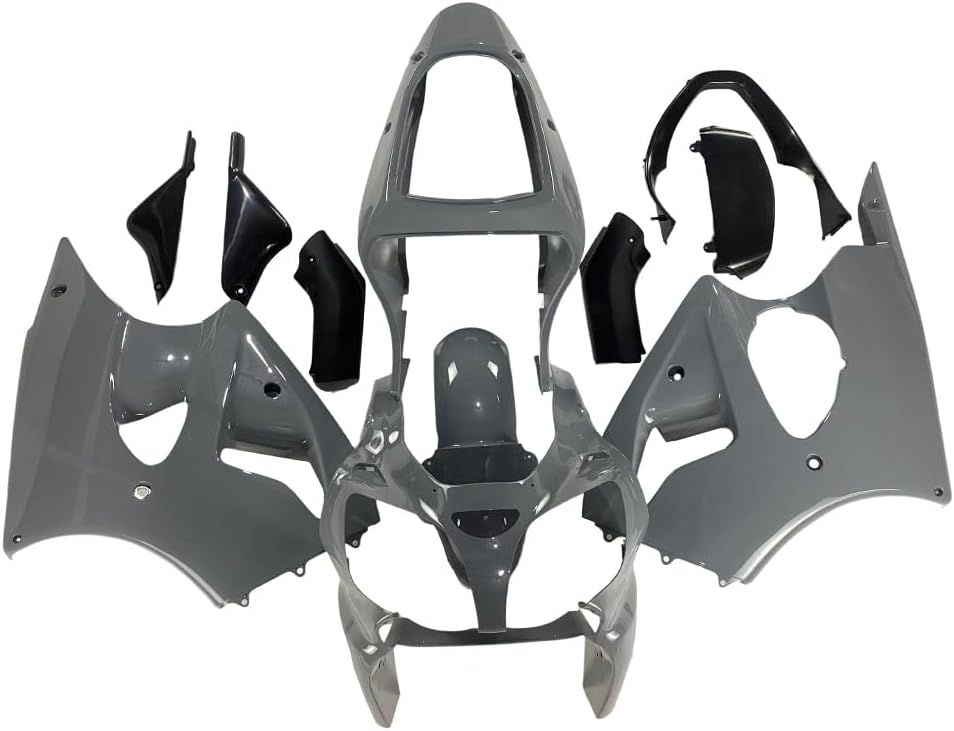 ABS Plastic Fairing Kit Fit for Kawasaki ZX6R 2000 2001 2002 ZZR600 2005 2006 2007 2008 Injection Fairings Full Bodywork Body Kit-Cement Gray