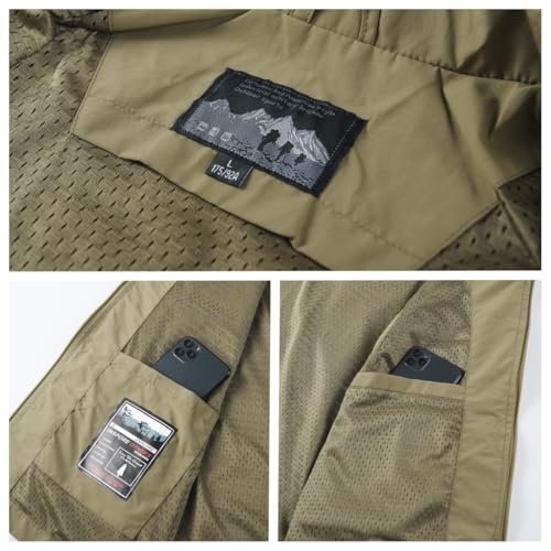 Men's Outdoor Utility Fishing Vest, Multi-Pocket Safari Vest with Mesh Lining Solid Color All Seasons4