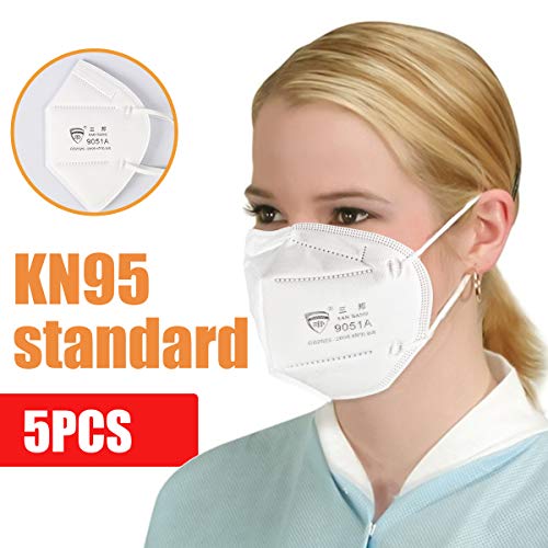 Preisvergleich Produktbild Atemschutzmaske n95 Mundmaske 5 Pcs / Mundschutz / Medizinische Gesichtsmaske / Atemschutz / Hygienemaske / Mundschutzmaske / Hypoallergene Maske von SANBANG, Weiß