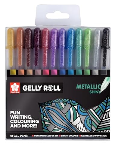 SAKURA Gelly Rolls Metallic, 12 sztuk, POXPGBMET12, metaliczne, 12 sztuk