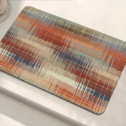 Image of Yellow Weaves 2 Pcs Anti Slip Water Soaking Floor Mat, Water Absorbent Non Slip Bath Mat, Quick Dry Mat for Bathroom, Door Mat for Home, Kitchen, Office, Kitchen (Rustic Weave)