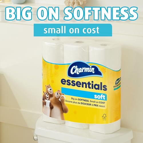 Image of Charmin Essentials Soft Toilet Paper 6 Mega Rolls, 330 sheets per roll