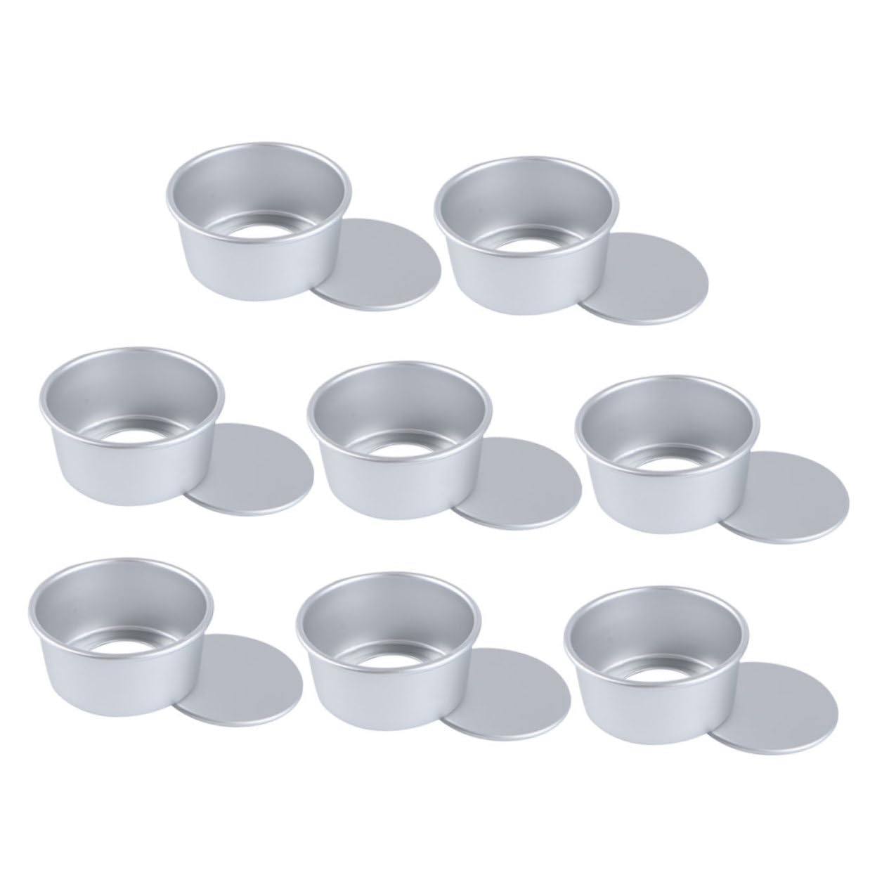 Molde Para Pastel Redondo Anodizado 4 Pulgadas Antiadherente De Aluminio Con Fondo Desmontable Para Repostería Casera Juego De 8 Unidades