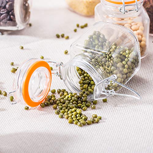 Encheng 4 Oz Glass Jars With Airtight Lids And Leak Proof Rubber Gasket,Small Mason Jars With Hinged Lids For Kitchen, Mini Spice Jars With Twine And Tags Labeling 30 Pack #TOP6