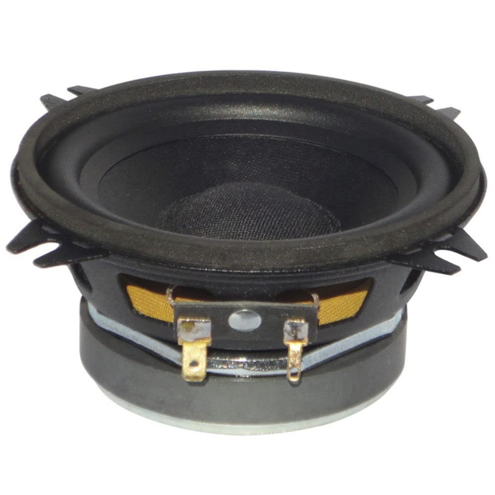 KIT SET PER CIARE CW100Z 2 woofer altoparlanti diffusori 10 cm 100 mm 4" 40 watt rms 80 watt max impedenza 4 ohm porte auto sospensione in gomma nero, set di 2 + 5 adesivi omaggio