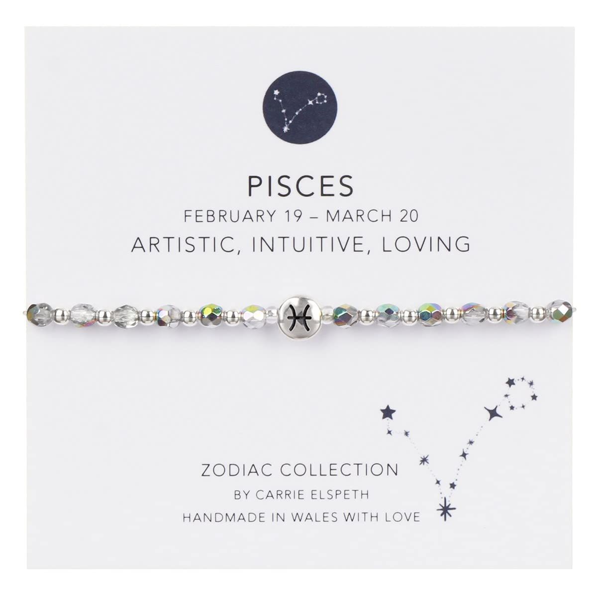 Carrie Elspeth Pisces Zodiac Sentiment Bracelet