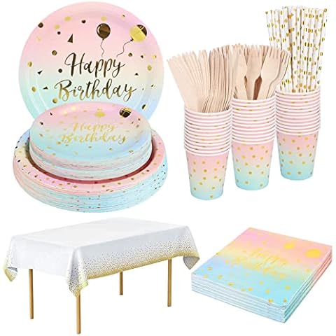 YIMAKJ Partygeschirr Set, Geburtstag Party Geschirr Cover