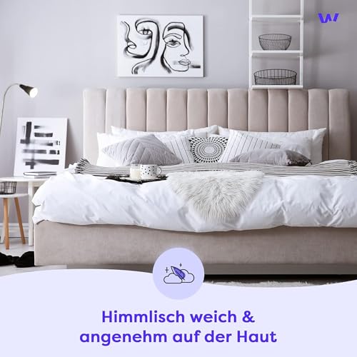 Wolkenfeld Bettwäsche 220x240 Baumwolle Reforcè Oeko-TEX – Bettwäsche-Sets Mit Bettbezug 220x240 2 Kissenbezug 80x80… – Ansicht 2