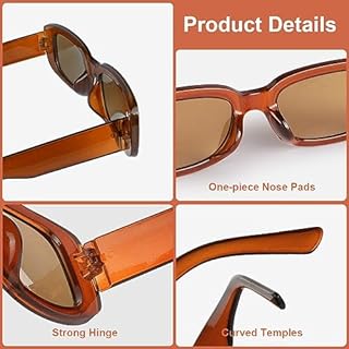 Ainiv 2 Paires Lunettes de Soleil Vintage, Mode Rectangulaire Lunettes de Soleil, Écran Solaire UV400 et Protection UV Lunettes pour Femme Homme Shopping Voyages