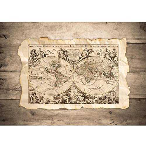 Runa Art Sfondo Fotografico Mappamondo Vintage 352...