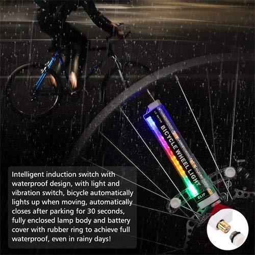 Bike Wheel Light, Bicycle Wheel Light LED Waterproof Spoke Lights Bicycle RGB Led Lights for Kids Adults Safety Cool Bike Accessories for Mountain Bike/Road Bikes/BMX Bike/Hybrid Bike/Folding Bike
