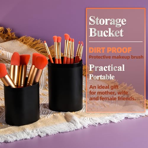 Image of BS-MALL Makeup Brush Set 14 Pcs With Case - Foundation Brush, Concealer Brush, Blush Brush & Flawless Application - Complete Luxury Cosmetic Brush Kit For Travel & Daily Use