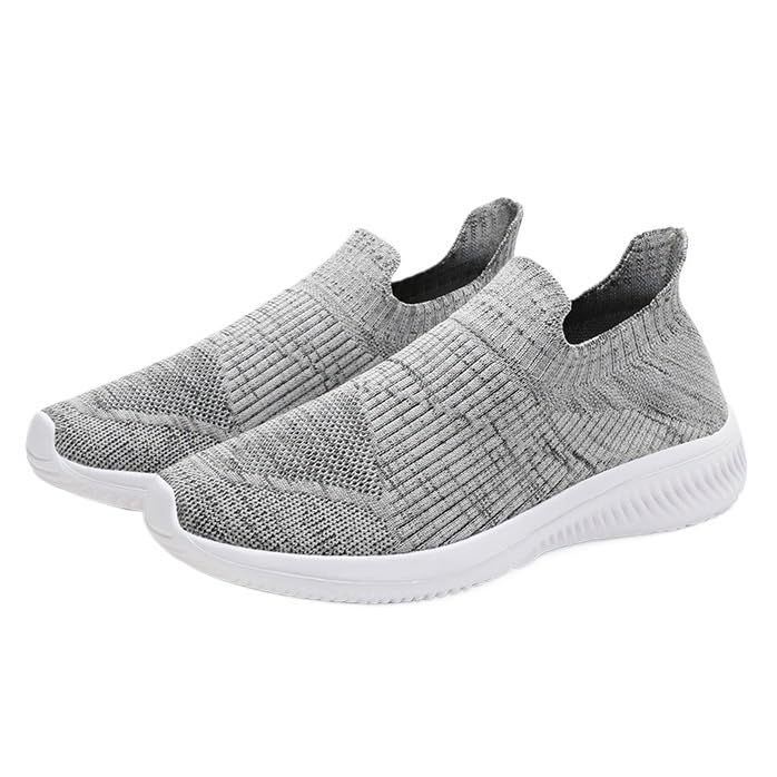 Mens Dress Loafers Breathable Knit Leisure Fashion Sneakers Lightweight Comfortable Walking Shoes