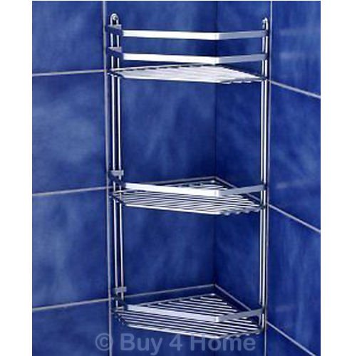 GenericGeneric Chrome Satina Triple Corner Caddy - Bathroom Basket Storage Tidy Quality Shelf <1&2778*1>