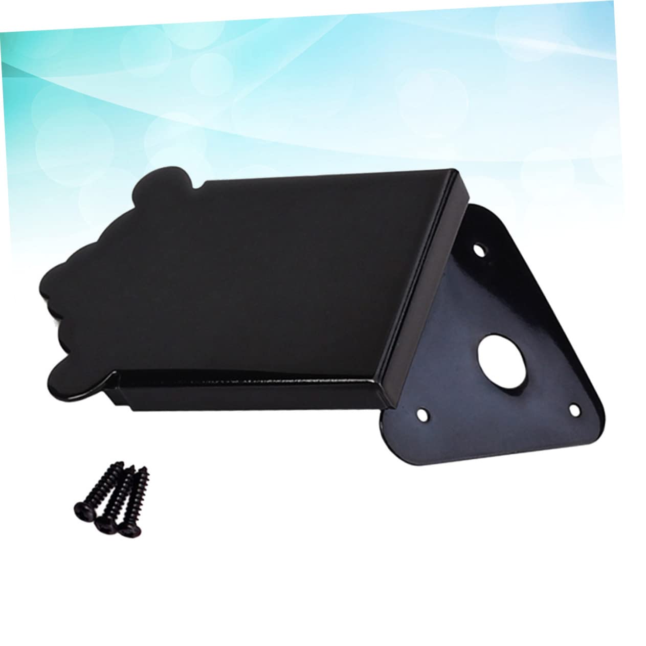 Yardwe Metal Triangle Tailpiece for Guitar Mandolin Durable Black Replacement Part with Screws Easy String Changes Enhances Tone Volume for Musicians