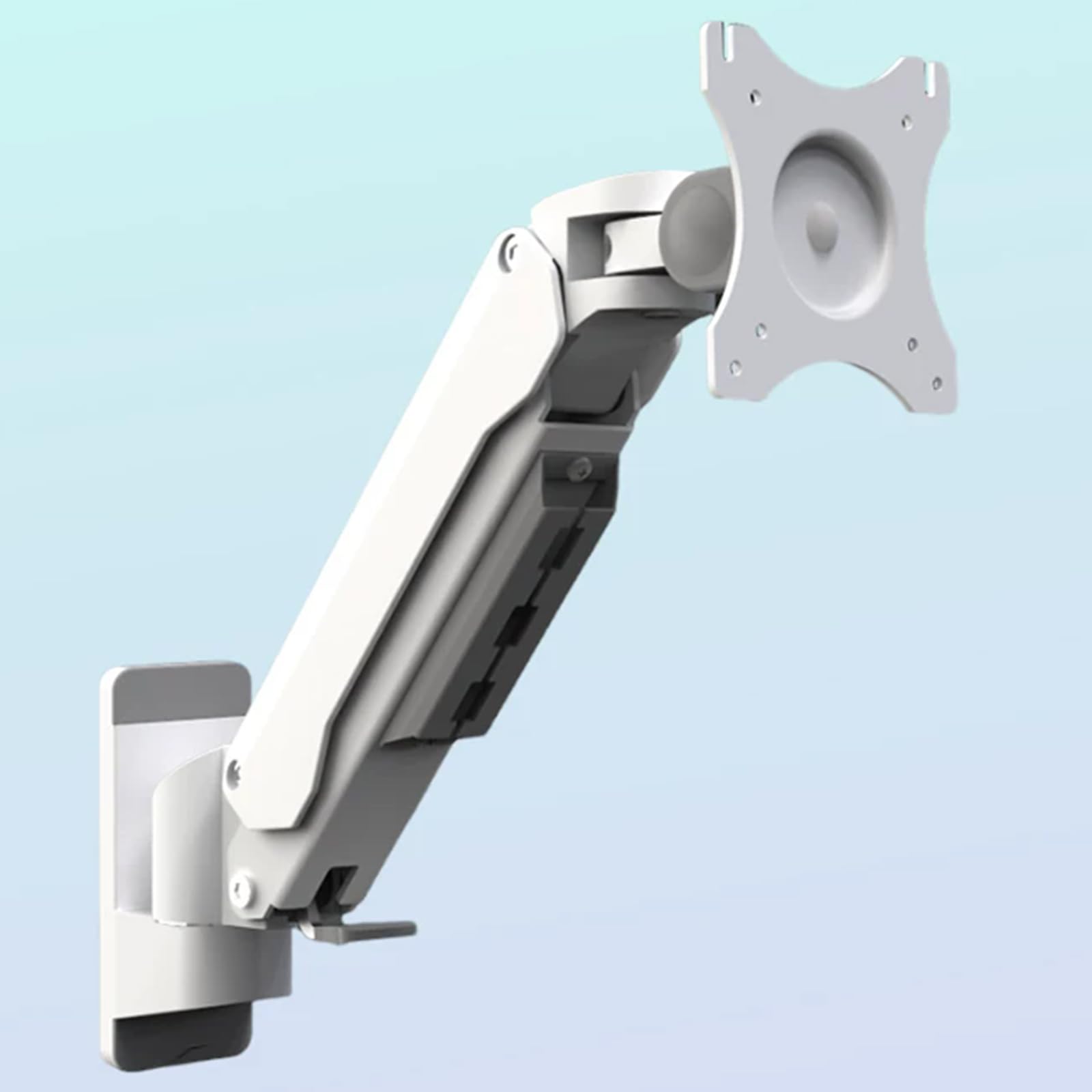 Vituord Single Monitor Wall Mount, Full Motion Gas Spring Arm For 15 To 32 Inch Computer Screens, Height Adjustable, Holds Up To 15kg, Vesa Mount 75x75, 100x100mm white 390mm