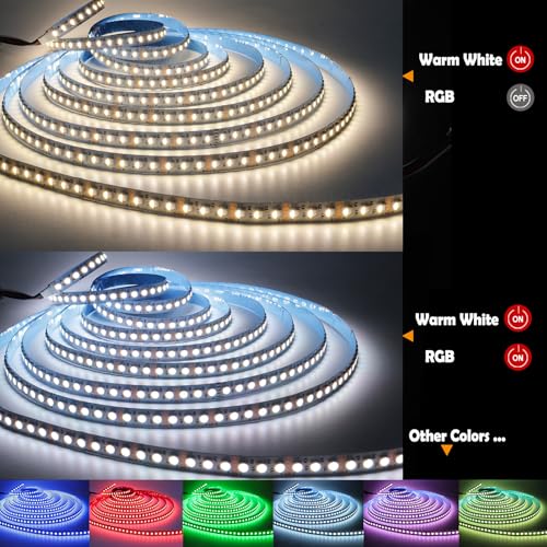 Tira de luces LED RGBWW 12V, 16.4ft, 540 LEDs miniatura 2