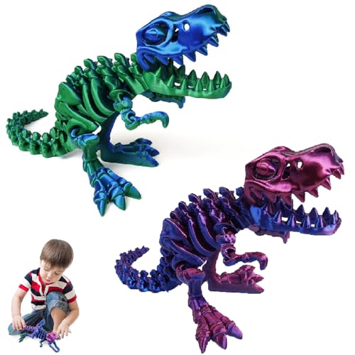 2 PCS Dinosaur Fidget Toy, 3D Printed Toys, 3D Printed Animals, 3D-Printed Dinosaurs Skeletons Figures, Full Articulated Dinosaur Bones Flexible Joints Home Office Decor Toys Gifts 2 PCS Dinosaur Fidget Toy, 3D Printed Toys, 3D Printed Animals, 3D-Printed Dinosaurs Skeletons Figures, Full Articulated Dinosaur Bones Flexible Joints Home Office Decor Toys Gifts