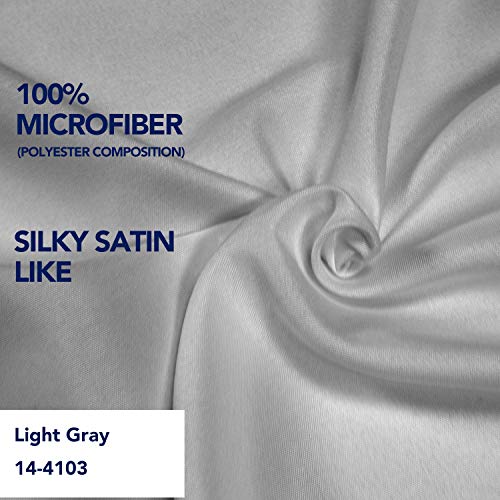 PureFit Wrap Around Ruffled Bed Skirt with Adjustable Elastic Belt - 18 Inch Drop Easy to Put On, Wrinkle Free Bedskirt Dust Ruffles, Bed Frame Cover for Twin,Twin XL and Full Size Beds, Light Gray