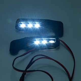 MORLORDY RC Front Bumper White LED Side Lights Headlight for 1/10 Scale RC Crawler Car TRX4 2021 Bronco Upgrades