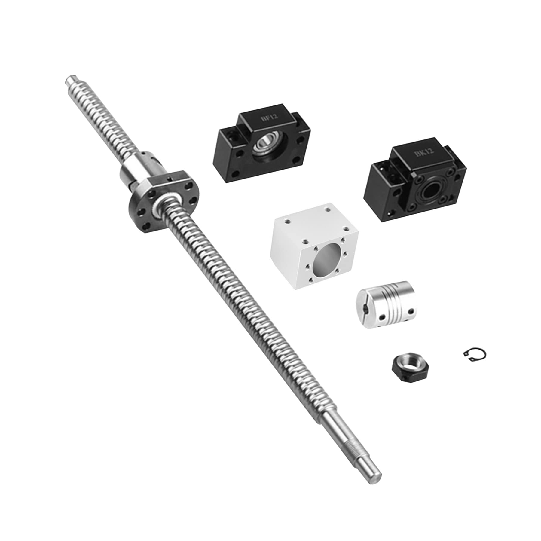 ANWOK 1Set Ball Screw SFU1605/1000mm Ballscrew with Metal Ballnut + BK/BF12 End Support + Coupler, Length 1000mm/39.37 inch Diameter 16mm Pitch 5mm with End Machined — Amazon image 8