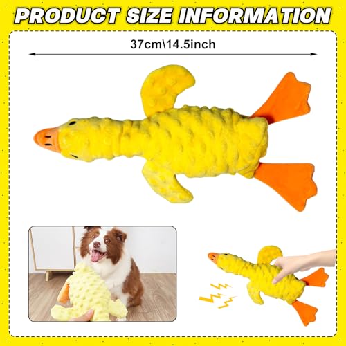 SPERMUOY Anti Stress Ente Hund,Anti Stress Hundespielzeug,Antistressente für Hunde pielzeug,Bequemes Spielzeug Hunde Plüsch Soundspielzeug für Hunde Plüsch Kauspielzeug