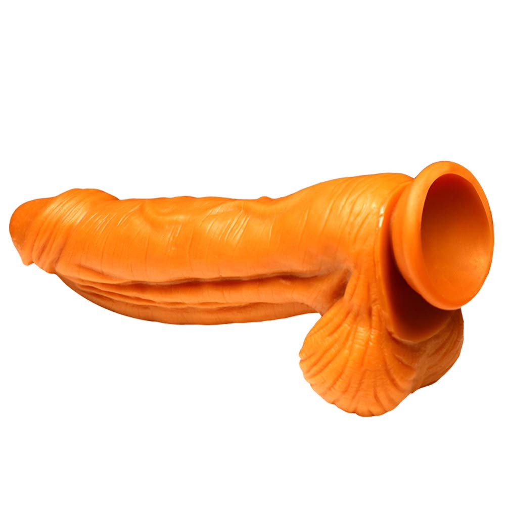 Riesiger Dildo Flüssiges Silikon Realistischer Big mit Starkem Saugnapf, Hoden und Venen Stimulation Großes Sexspielzeug für Männliche Frauen 25 * 6cm