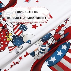 4th of July Patriotic Tea Towels, Cotton Kitchen Towel 18.9 × 27.5 inch, Quick Drying Dish Cloth for Party Anniversary Holiday Decoration Housewarming Gifts 4th of July Patriotic Tea Towels Cotton Kitchen Towel 189–275 inch Quick Drying Dish Cloth for Party Anniversary Holiday Decoration Housewarming Gifts