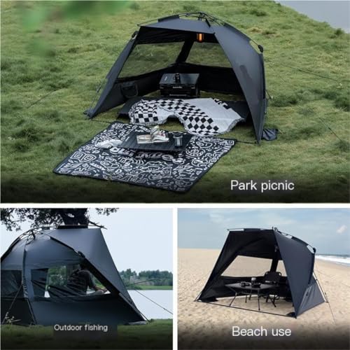 Carpa automática portátil para camping 2 personas negra miniatura 6