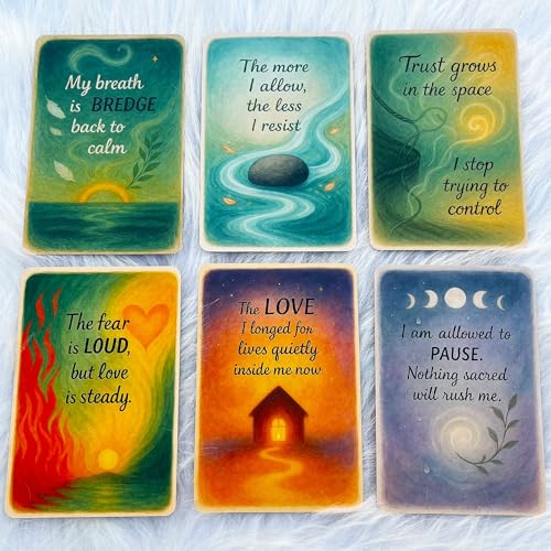 Healing Oracle Cards for Beginners, 50 Affirmations for Soothing Fear, Trusting The Unknown, Receiving Support and Becoming The Light, Self-Care Deck for Mindfulness, Meditation & Spiritual Growth - image 2