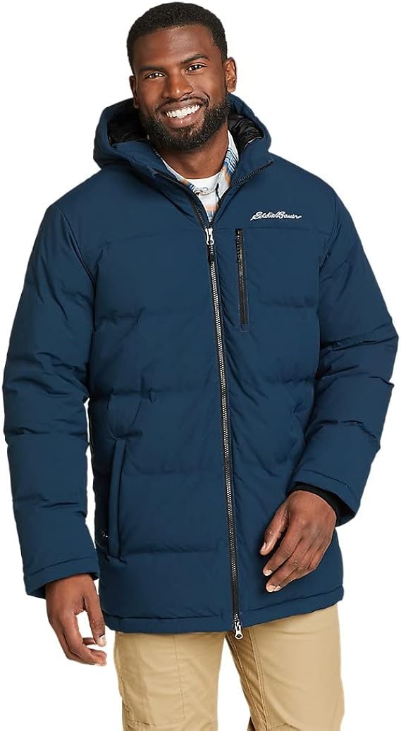 Eddie Bauer Men's Glacier Peak Seamless Stretch Down Parka, Indigo, Medium, Tall Amazon.ca