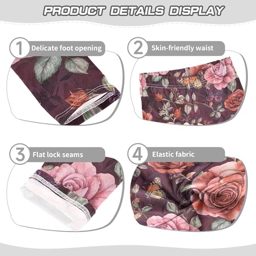 JUNZAN Beauty Rose Burgundy Baby Girls Athletic Leggings Stretchy Girls Capri Leggings Do Exercise 4T3