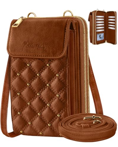 Image of Miss Adola Zipper Cell Phone Purse Crossbody Bag for Women | Zipper Closure, RFID Blocking, Card Slots, Adjustable Shoulder Strap, Cute Small Phone Wallet for Travel and Daily Carry