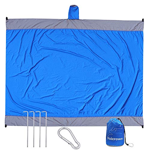 Voicrown Sand Free Beach Blanket, 10'X 9' for 7 Adults Oversized Beach Mat