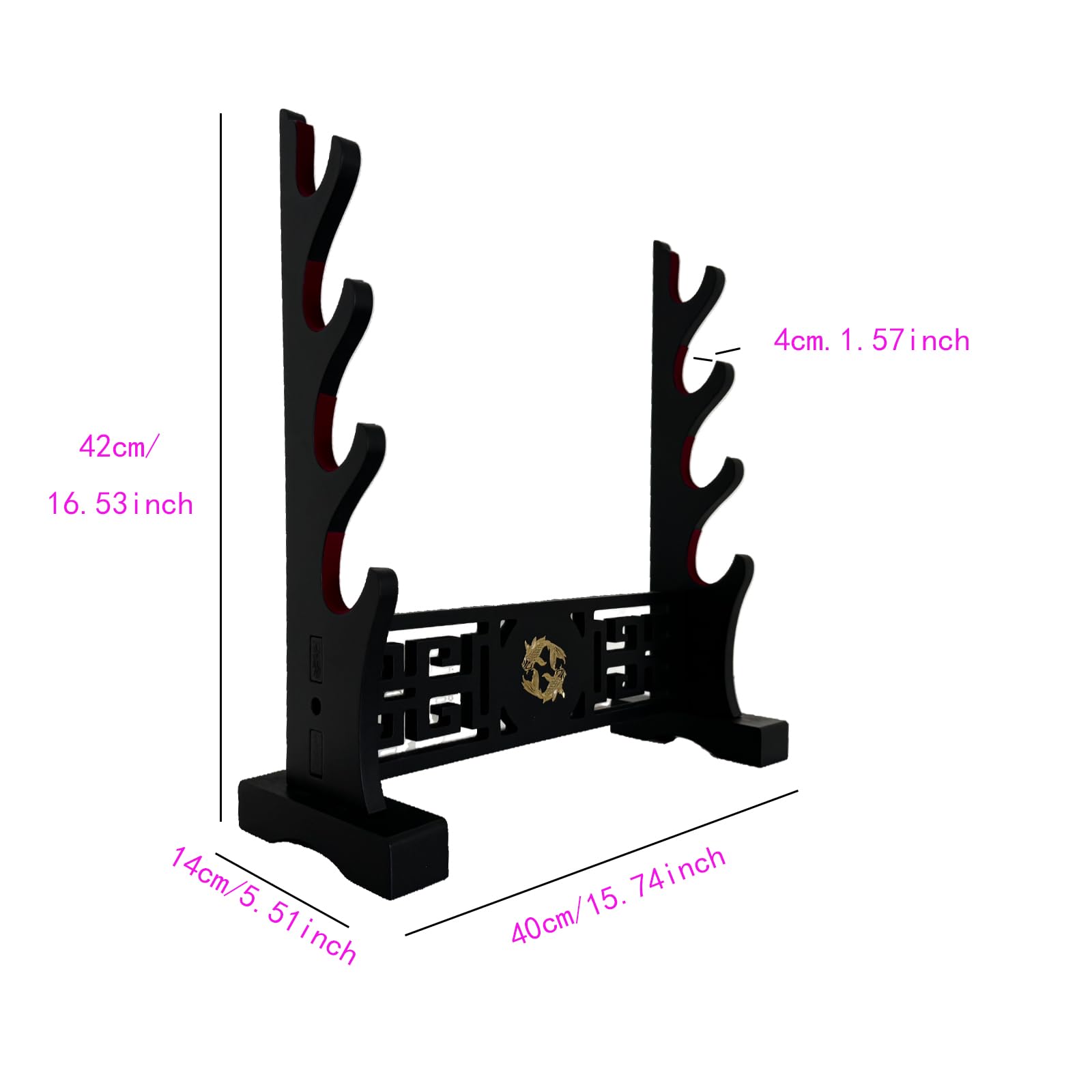 Katana Support Samurai Sword Présentoir Mural Wakizashi Velours Rembourré Zoro Épée Cosplay Demon Slayer Arme Présentoir 4 Niveaux