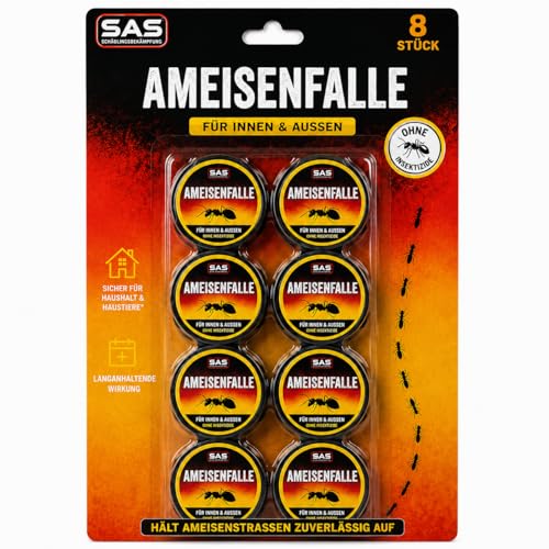 8X Ameisenköderdose - giftfrei & ökologisch Ameisenfalle für Innenräume & Küche Sicher für Kinder & Haustiere