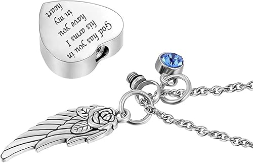 Miniatura 2 de 3 piezas de collar de urna de cremación, collar de cenizas de corazón, medallón tallado, acero inoxidable, colgante conmemorativo impermeable con