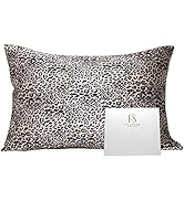FELYSIK Brown Leopard Print Silk Pillowcase for Hair and Skin - Standard 20"x26", 22 Momme 100% M...