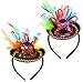 2 PCs Cinco De Mayo Fiesta Sequined Sombrero Headbands Party Costume for Fun Fiesta Taco Party Supplies, Luau Event Photo Props, Mexican Theme for Carnivals Festivals, Dia De Muertos, Coco Theme