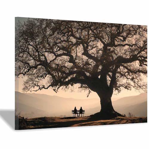 Toile murale decoration HOQIU Il réfléchit sous l’arbre affiche multicolore encadrée 60x80cm