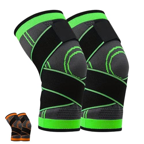 CAMBIVO Ginocchiere Ortopediche Di Compressione - 2 Pezzi - Antiscivolo, Elastiche Per Sport, Corsa, Palestra - 2