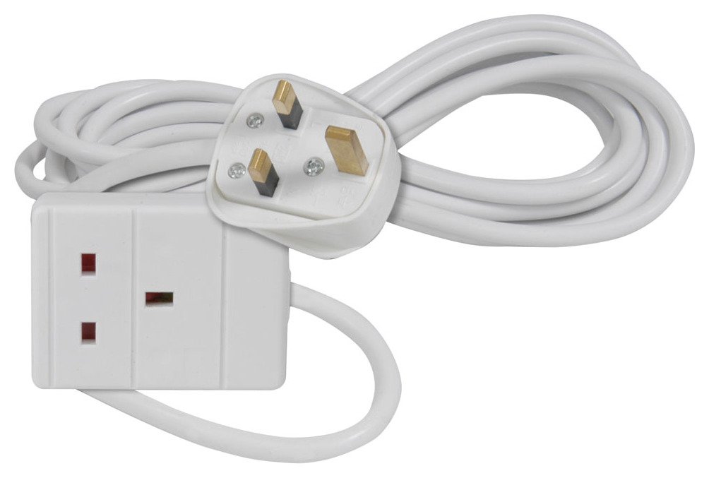 Mercury | 1 Gang 13A UK Mains Powered Extension Lead | 5 Metre White