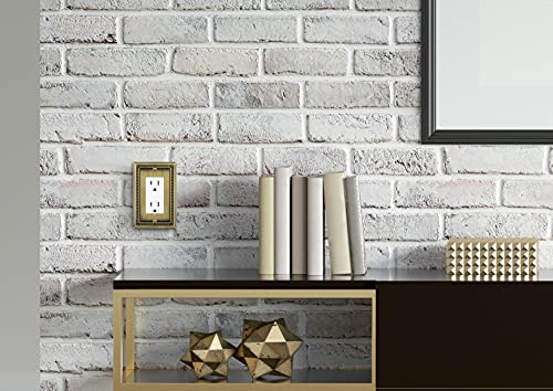 Image of Henne Bery Sunken Pearls Heavy Duty Decorative Wall Plate Switch Plate Outlet Cover (Single Decorator, 2 Pack, Antique Brass)