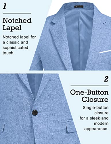 Blazer décontracté bleu ciel d'une finition ajustée haut de gamme