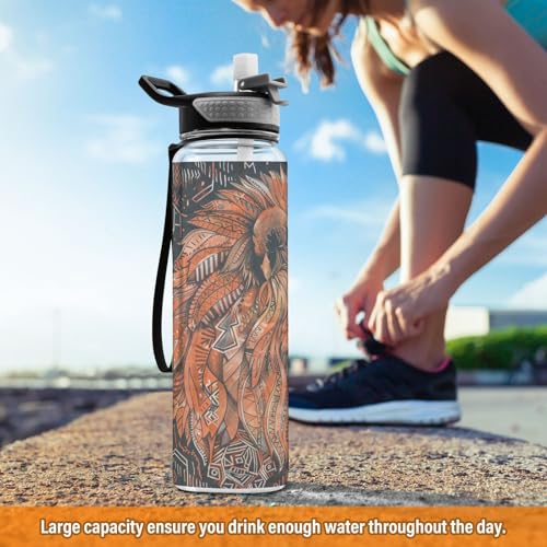 Bouteille d'eau Tritan portable 887 ml en plastique non toxique haute résistance