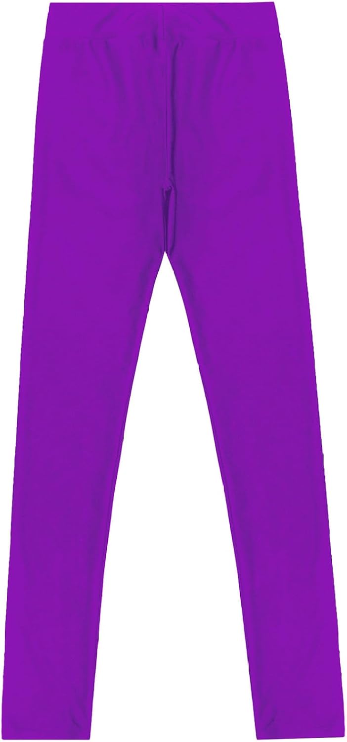 Girls Kids Stretch Athletic Leggings Yoga Active Tumbling Tights Pants for Gymnastic Leotard Unitard