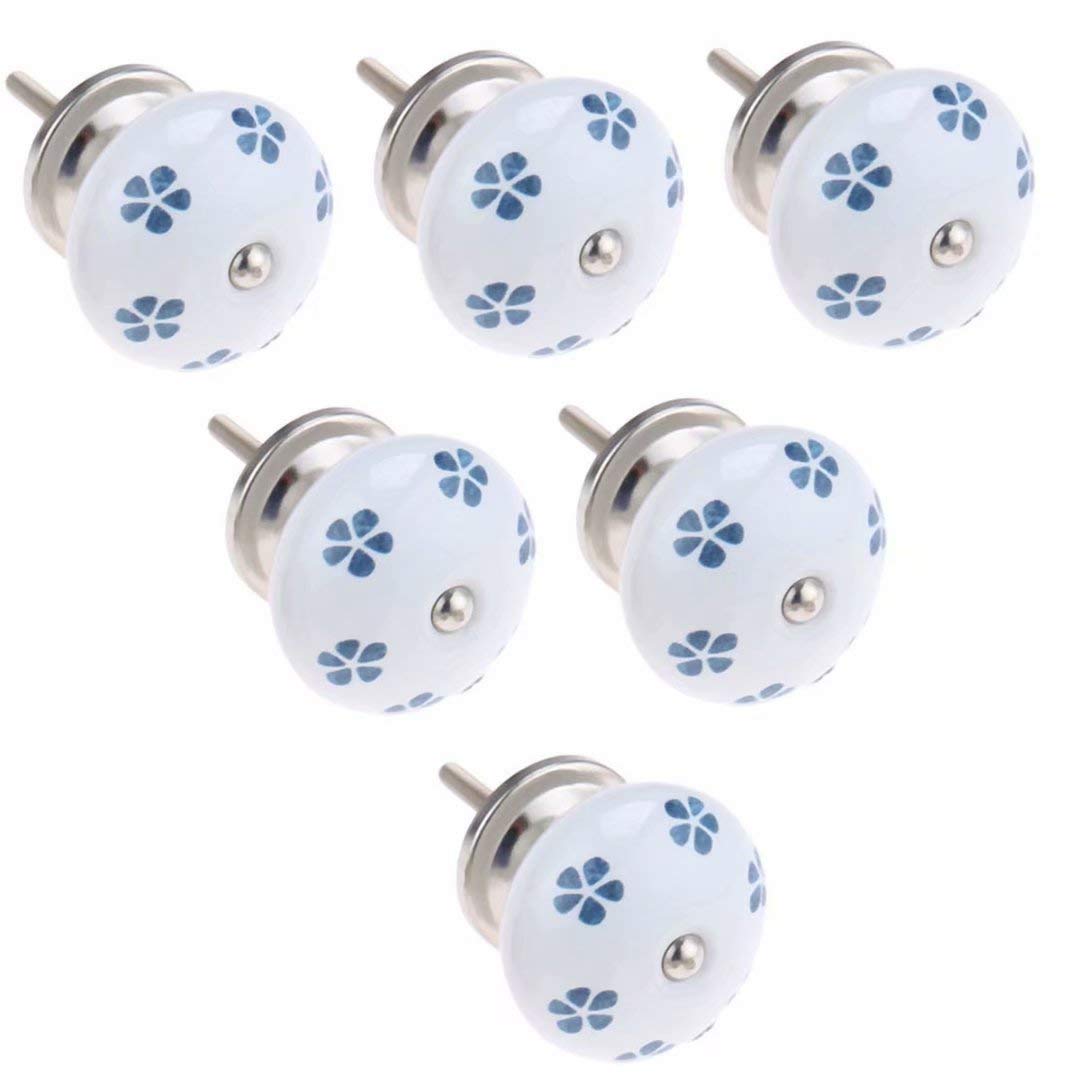 Pomelli in ceramica, tiranti per mobili, 6 pz Manopole for Porte In Ceramica Cucina Armadio e Cassetto Manopole Cabinet Tira Maniglia Dresser Manopola Mobili Decorazione Della Casa Maniglia (Size : S