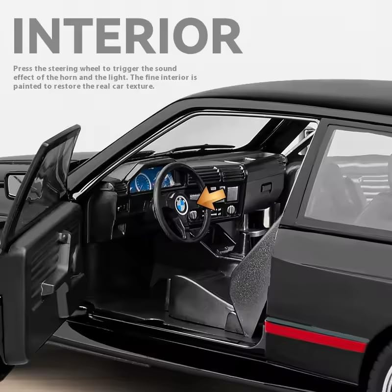 Image of Alokik Enterprise 1:24 B-M-W E30 M3 Diecast Metal Pull Back Car with 6 Openable Doors with Sound and Light Toy Decoration car Best Gift Toys for Kids 【Color As Per Stock】