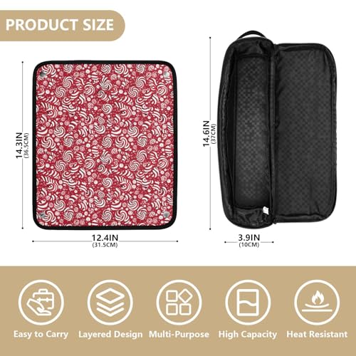 Bolsa organizadora portátil para herramientas de cabello con tapete resistente al calor para planchas y rizadores miniatura 4