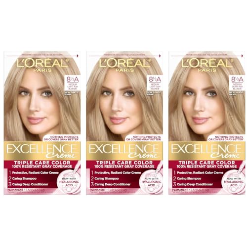 L'Oreal Paris Excellence Créme Permanent Hair Color, Champagne Blonde [8.5A] 1 ea ( Packs of 3)